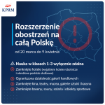 Inforgrafika mówiąca o nowych obostrzeniach od 20 marca