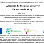 Inforgrafika dotycząca szkolenia Wsparcie dla tworzenia Lokalnych Partnerstw ds. Wody